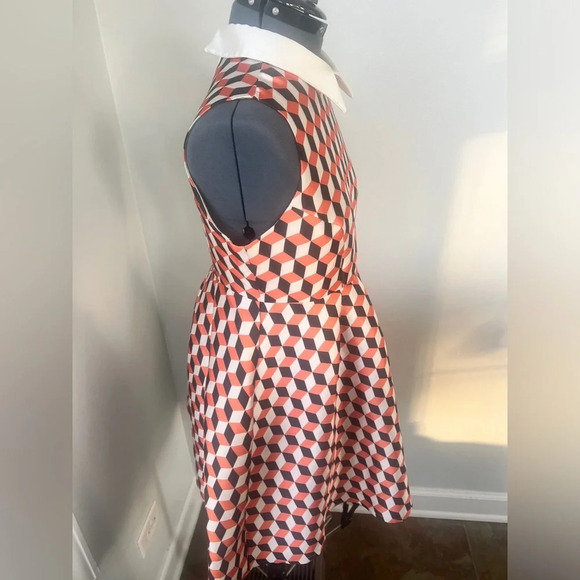 Vintage 60s Sz S Geometric Mod Mini Dress  #Velma  Scooby Doo 60s Housewife - Picture 6 of 16